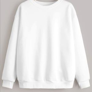 WHITE BASIC CREWNECK SWEATSHIRT